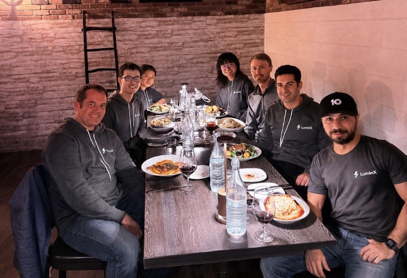 The LuminX team at dinner in San Francisco